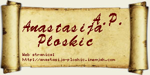 Anastasija Ploskić vizit kartica